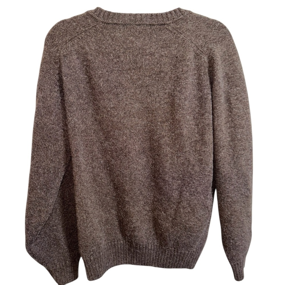 Vintage Shetland Wool V-Neck Sweater XXL Brown - Picture 2 of 8
